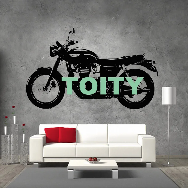 29 дизайнов DUCATI мотоцикл Suzuki стикер на стену Triumph Norton плакат мотоцикл виниловая наклейка Harley Chopper Фреска - Цвет: Bon- T120 57x92cm