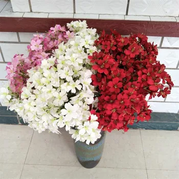 

10P Fake Lantana Flower (5 stems/piece) 33.46" Length Simulation Hibiscus for Wedding Home Decorative Artificial Flowers