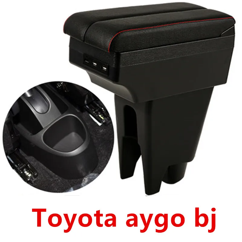 

For Toyota aygo bj armrest box USB Charging heighten Double layer