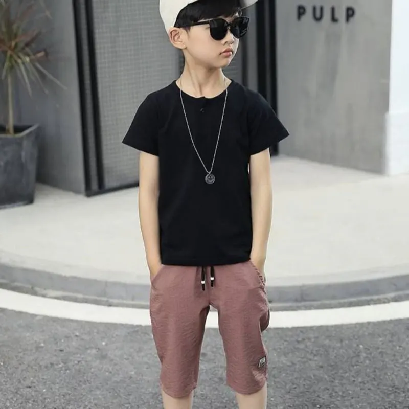 Boys Linen Cotton Shorts Knee Length 3-10Year Children Teenager Summer boys pants,kids pants