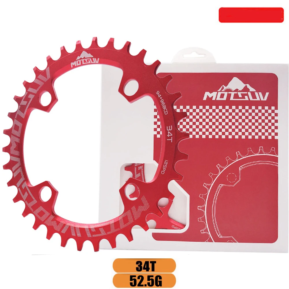 OVAL 34T Red MOTSUV Овальный 94+ 96 мм 94BCD/96BCD 32/34/36/38T MTB горный велосипед передняя Звездочка для ALIVIO M4000 M4050 NX GX X1 рукоятки велосипеда Запчасти - Цвет: OVAL 34T Red