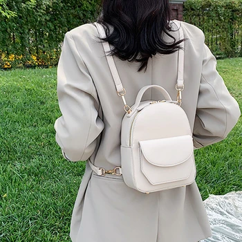 

Fashion Shoulder Bag Women Backpack Gifts Mini Lady Daily Zipper PU Leather Upper Handle Shopping Outdoor Travel Simple Dating