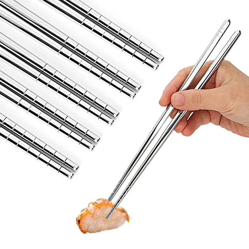 Fashion One Pair Colorful Chopsticks Metal Stainless Steel Luxury Reusable  Hot Sale 