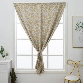 

2020 Rushed Hot Sale Printed Stripe Curtain Simple Punch-free Double-sided Stickers Blackout On For Bedroom Window Draperies
