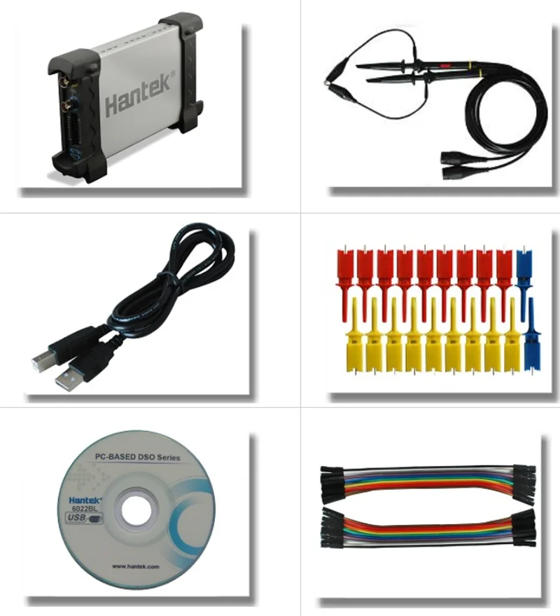 Hantek 6022BL PC Цифровой портативный осциллограф на основе USB+ логический анализатор 16 CHs осциллограф для хранения
