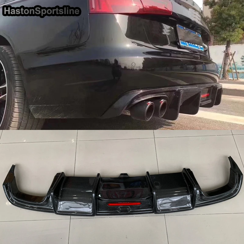 

A6 C7.5 S6 K Style Carbon Fiber Rear Bumper Lip Diffuser for Audi S6 Sline 2016-2018 Car Styling (Only Sport Bumper S6 sline))