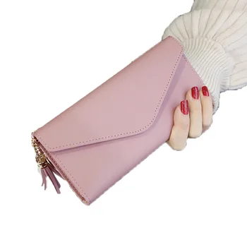 

Long Women's Wallet Female Purses Tassel Coin Purse Card Holder Wallets Female Pu Leather Clutch Money Bag Pu Leather Wallet