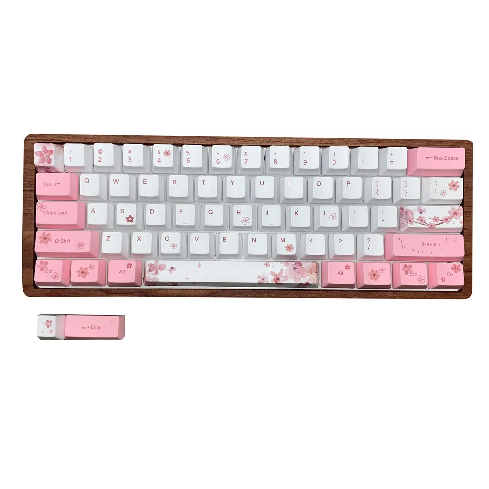 Sakura keycap 60% pbt oem keycap conjunto
