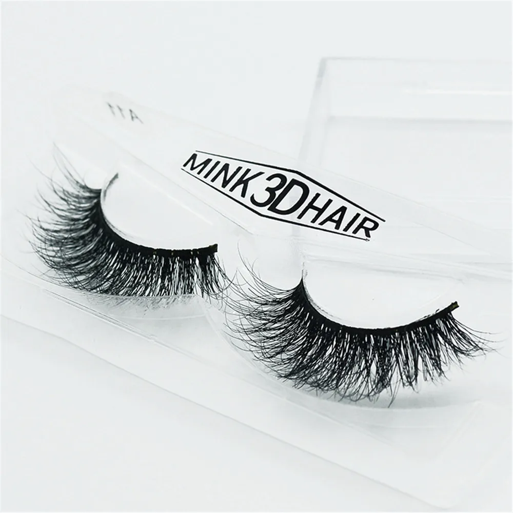 1 Pair Real Dense 3D Mink Hair False Eyelashes Wispy Cross Eye Lashes Fluffy Handmade Extension Reusable | Красота и здоровье