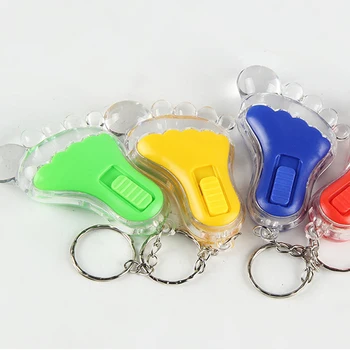 

Party Favor Plastic Little Feet Shaped LED Keyring Keychains for Cheap Promotion Gifts Giveaways