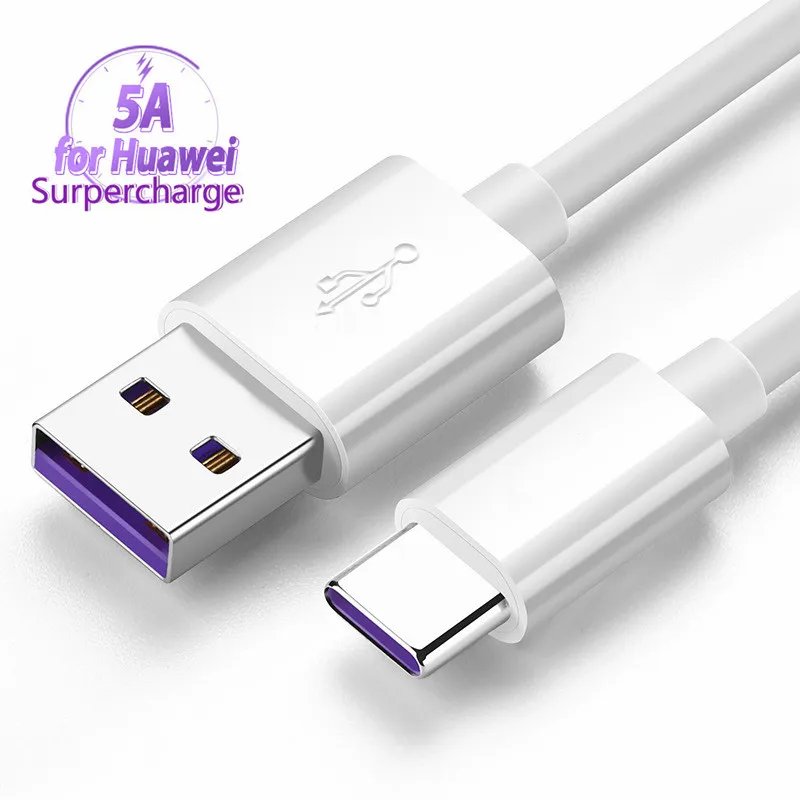 USB Type C Cable For Huawei P30 P20 Pro lite Mate20 10 Pro P10 Plus lite USB 5A Supercharge Super Charger Cable