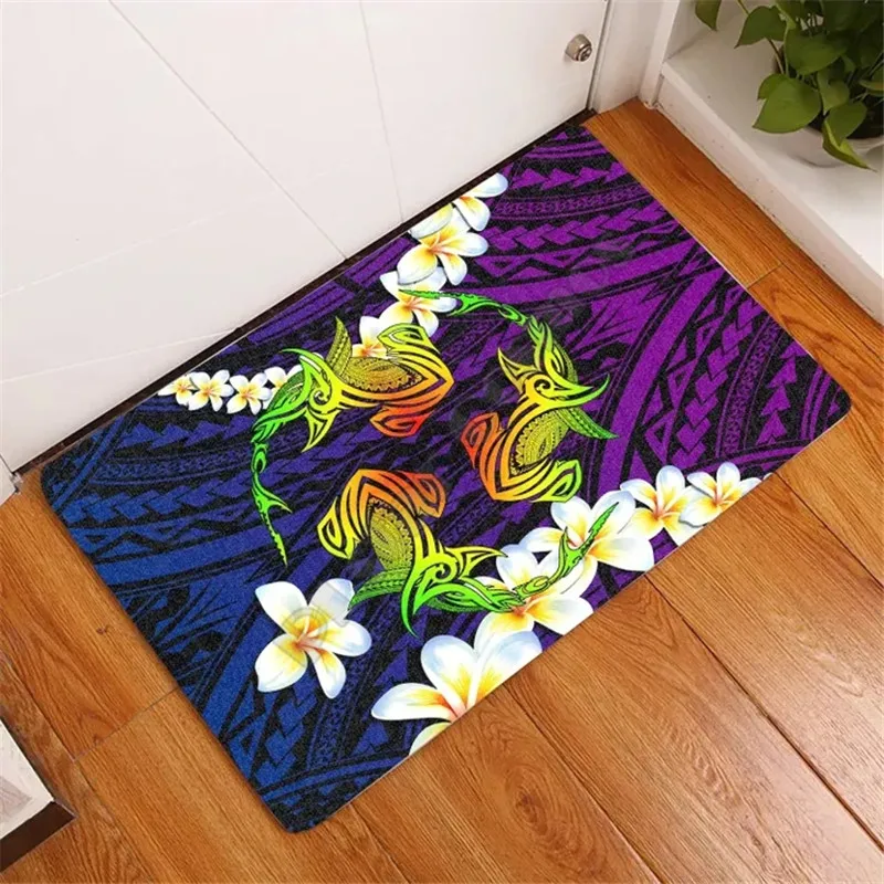

Hawail Hammerhead Sharks Polynesian Plmeria Door Mat Doormat Non Slip Door Floor Mats Decor Porch Doormat