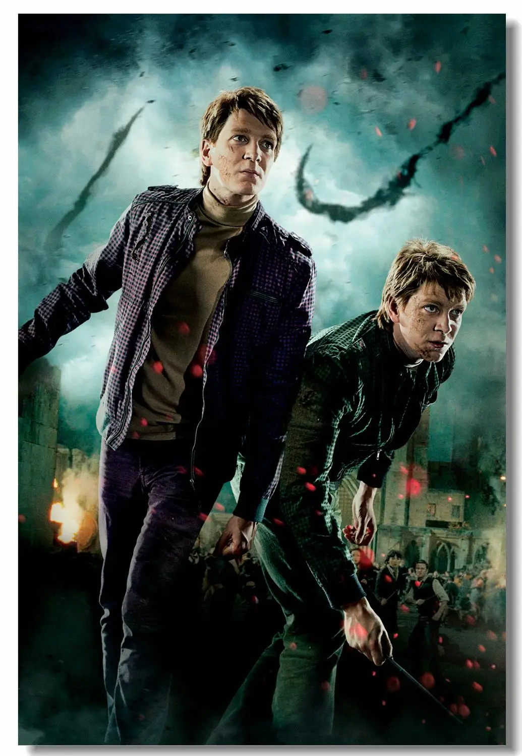 Custom Printing Canvas Wall Mural Hp7 Movie Poster Weasley Twins Wall Stickers James Phelps Oliver Phelps Wallpaper Decal 0652 Wall Stickers Aliexpress