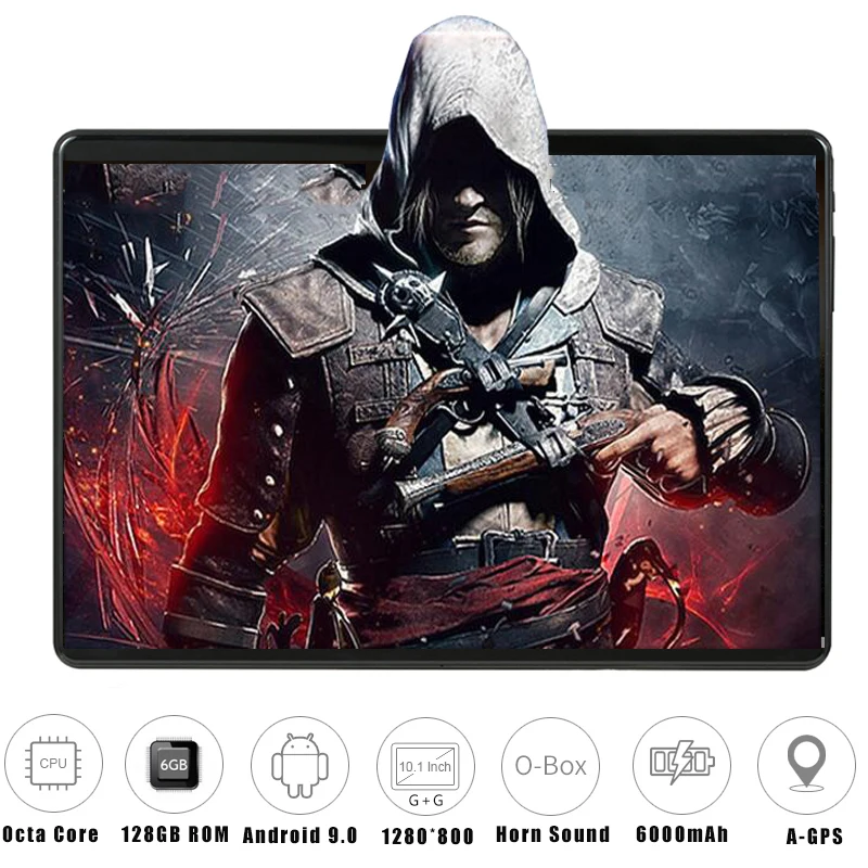

6G+128GB Tempered Glass 2.5D 10 inch Tablet PC Android 8.0 6GB RAM 128GB ROM 1280*800 IPS 4G LTE Horn Loud Tablet 10 10.1
