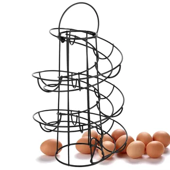 

Kitchen Creative Egg Rack Spiral Egg Basket Wrought Iron Practical Multi-function Rack Kitchen Small Things Storage Rack #10