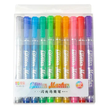 

10 Color Magic Glitter Marker Pen Bright Sparkling Color Drawing Painting Stationery Drop Shipping Support