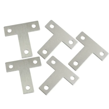 

5 Pcs Angle Plate Corner Brace Flat T Shape Repair Bracket 40mm x 40mm