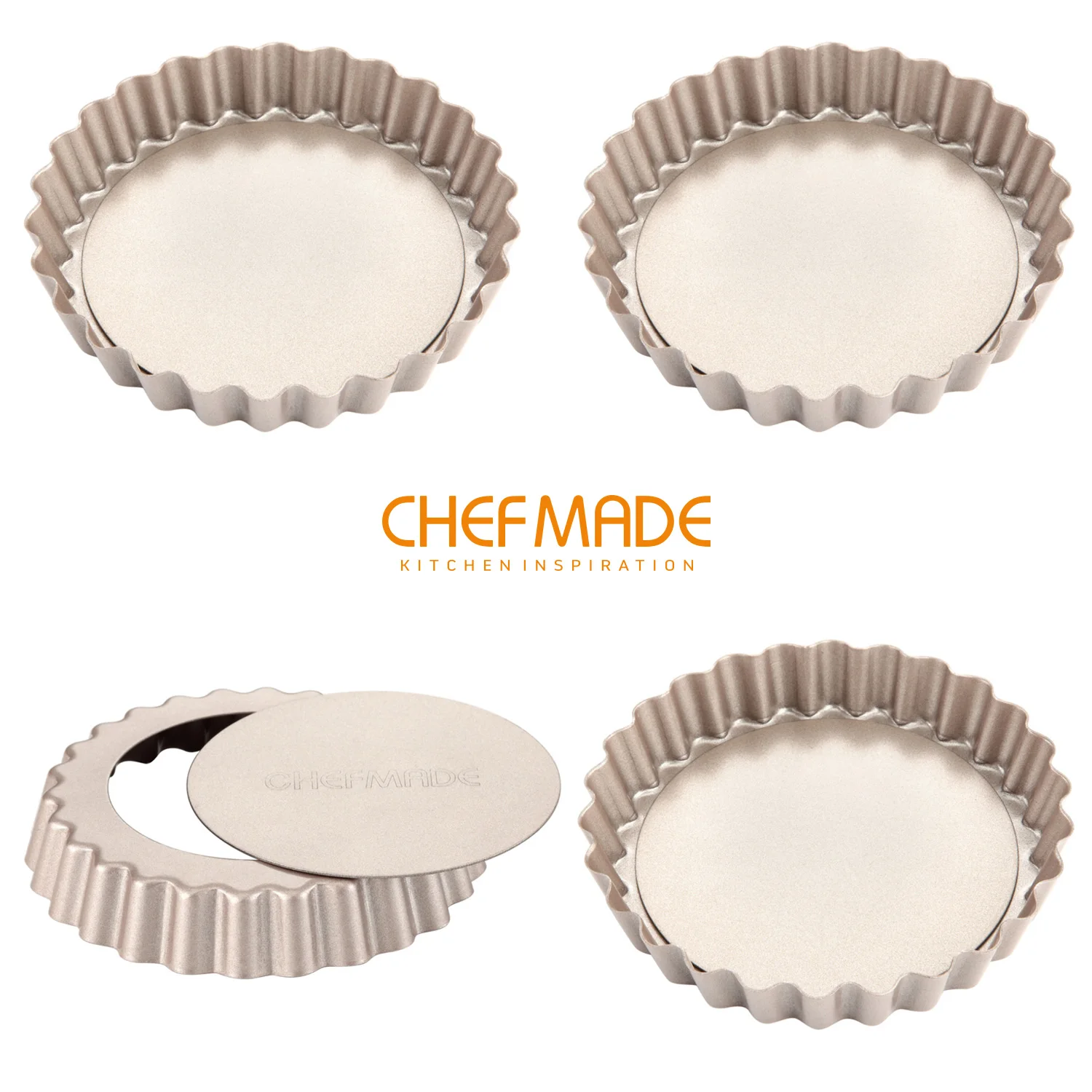 Mini Tart Pans Quiche Pans Commercial Grade Non Stick Rectangle Tart Quiche Pan with Removable Base 4 Inch