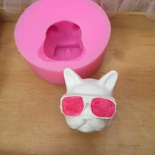 BK1124 мультфильм носить очки голова собаки гипсовый аромат силиконовые формы Автомобильная подвеска для аромата плесень