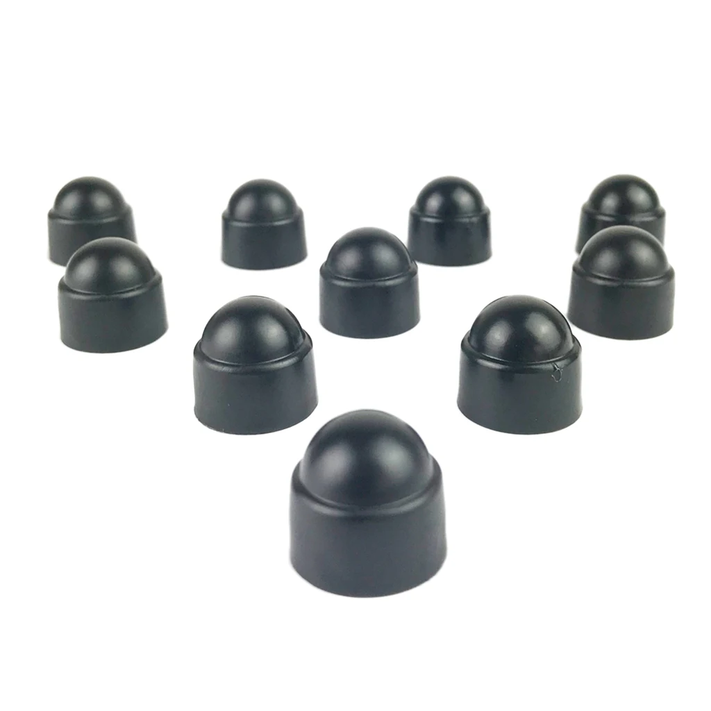 10x Black Tire Wheel Screw Bolts Nut Caps Hexagonal Tyre Wheel Dust Cover M8