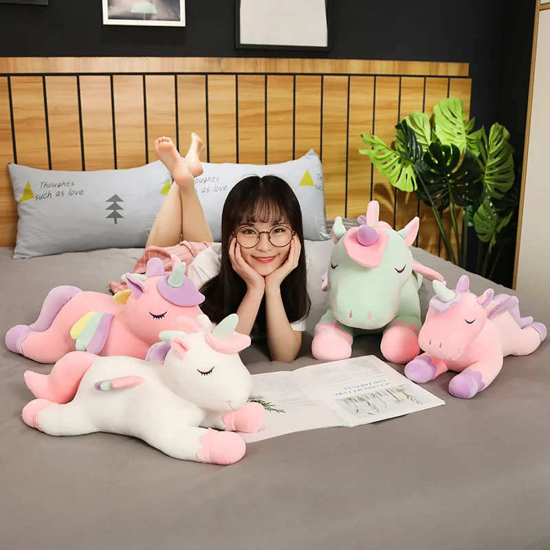 Cushions Pillow For Sofa Colorful Pegasus Pillow Angel Unicorn Plush Toys Dolls For Kids Birthday Gift Valentine's Day Gifts