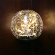 Solar Lawn Light Ball Crack Light Waterproof Ground Light Warm White In-ground Lamp For Outdoors Garden Courtyard Warm White