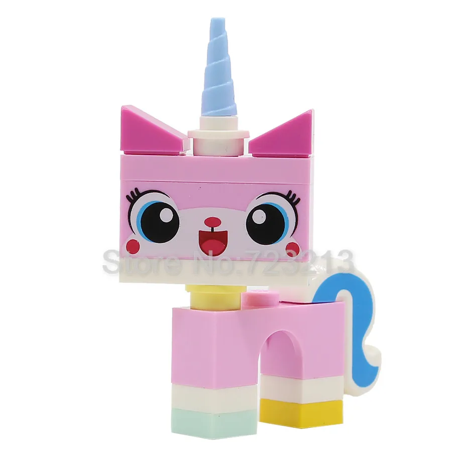 Мультфильм милый один Unikitty кошка фигурка Queasy Biznis с изображением сердитой кошечки Astro Kitty строительные блоки модели Unikitty Кирпичи Игрушки