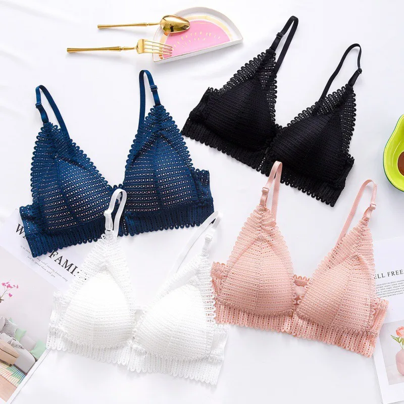Front Buckle Sexy Lace Bra Adjustment Women Bras Underwire Lingeries Female | Женская одежда