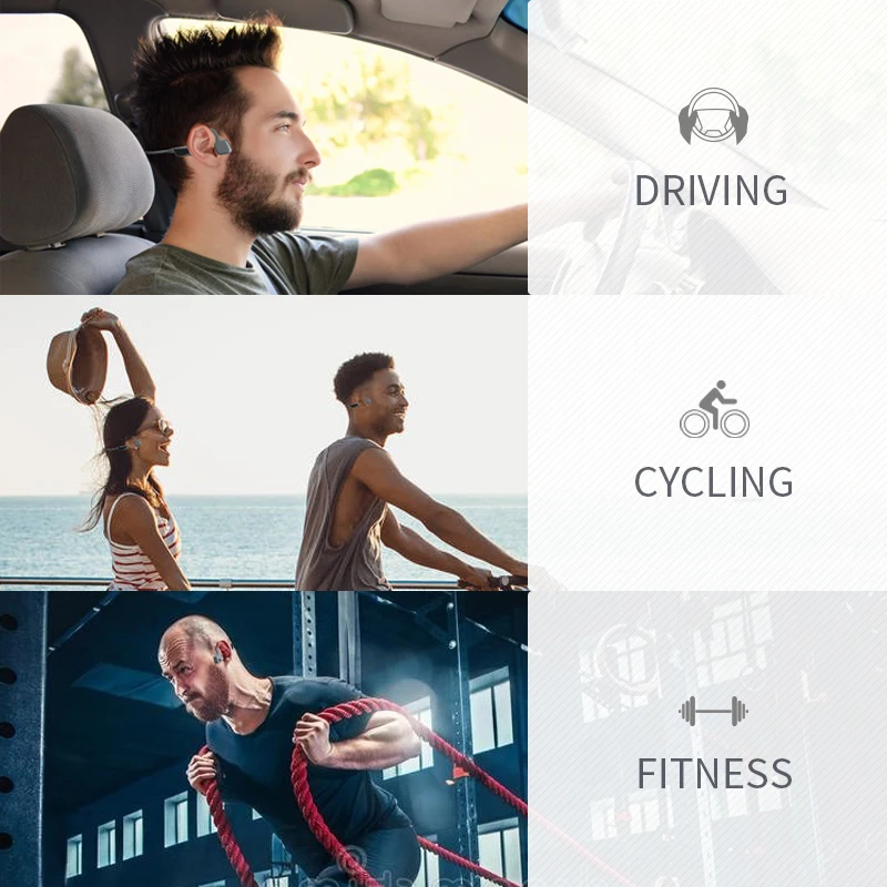 V10 Bone Conduction Wireless Bluetooth Earphone IPX6 Waterproof Sweatproof Music Sports Headset For Apple Android Huawei Xiaomi