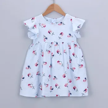 

Fashion Baby girl dress cotton o-neck regular Children Infant Kid Floral Print Zipper Sleeveless Princess Dresse Clothes H4