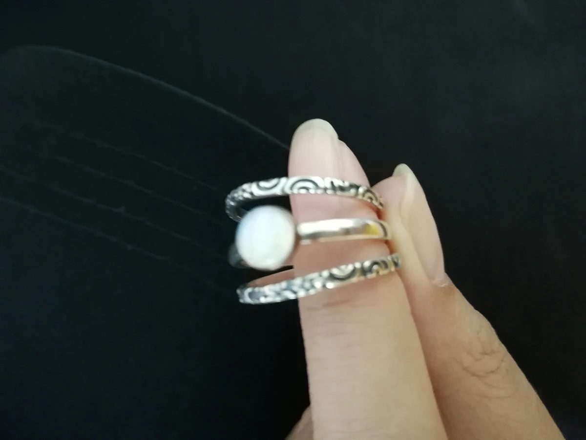 3 шт./компл. S925 стерлингового серебра ювелирные изделия из драгоценных металлов, украшения из настоящего лунного камня палец кольцо Кольца с полудрагоценными камнями простой Стиль