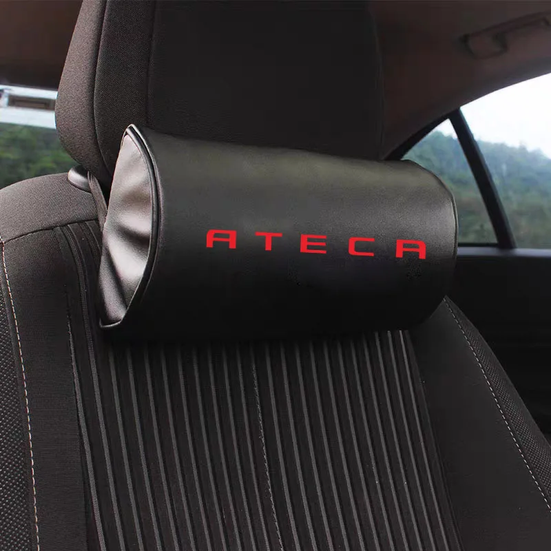 Автомобильные шейные подушки для сиденья Ateca из искусственной кожи, автомобильный шейный подголовник для отдыха, подушка для автомобиля, аксессуары для интерьера