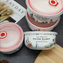 Кролик Питер порционная коробка Bento для хранения еды контейнер уплотнение крышка мгновенные миски для лапши морозильник Crisper мгновенная лапша Суп рамен керамическая чаша