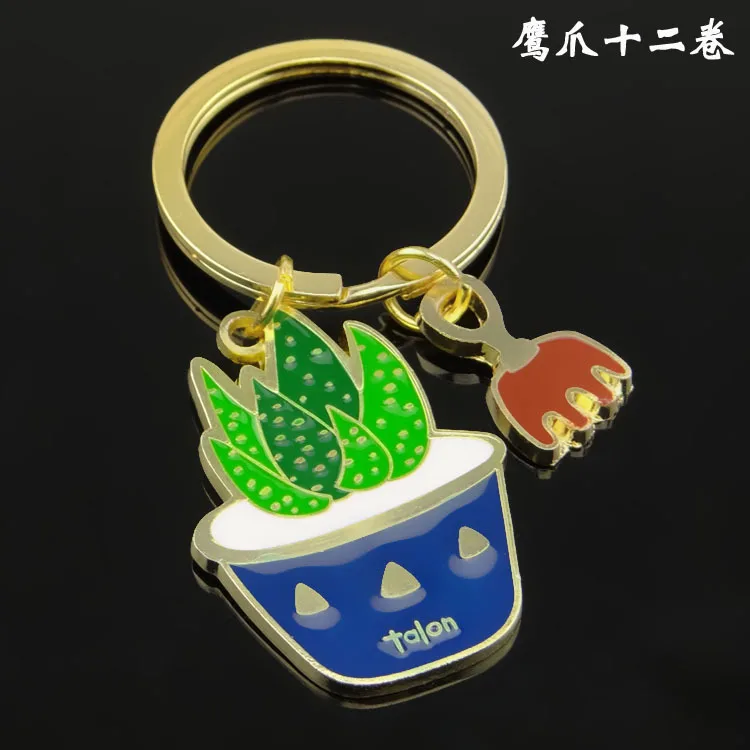 Mini plant-potted Keychain cactus Keyrings Car Bag accessories gifts Ship Random enamel-rainbow color | Украшения и аксессуары