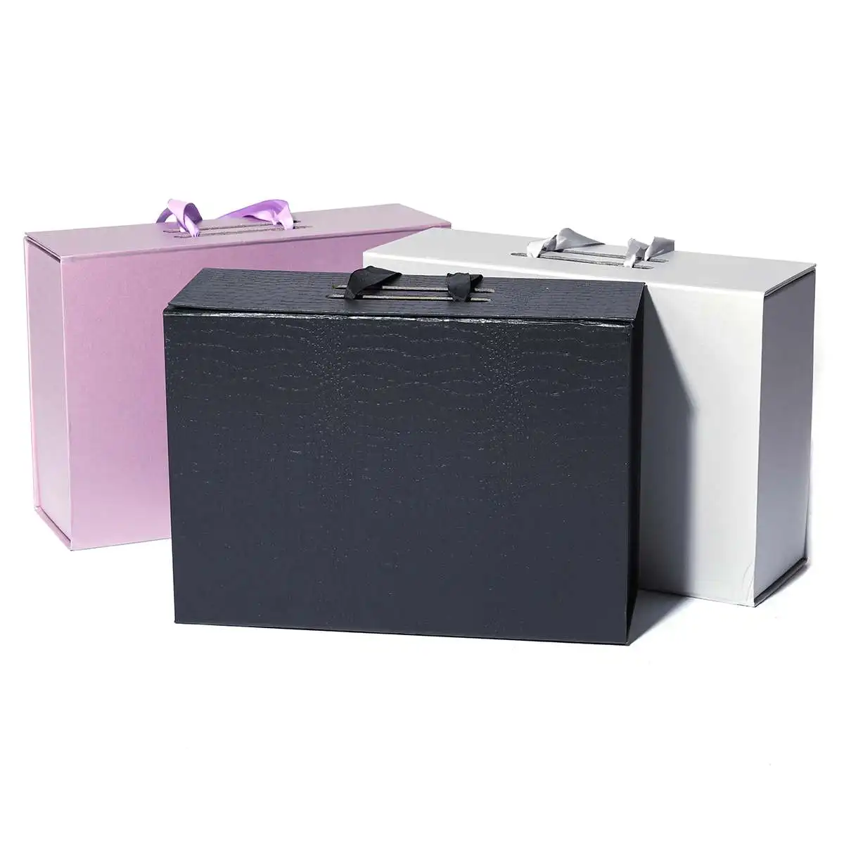 

4 Colors Universal Folding Cardboard Storage Box Packaging Box Gift Hardbound Box Hand-held Carton for Wedding Evening Dresses