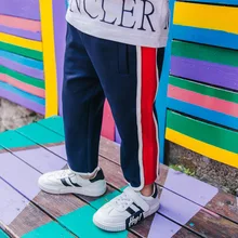 Спортивные штаны для мальчиков на весну и осень новые стильные детские штаны Осенние повседневные штаны для малышей детские штаны в Корейском стиле