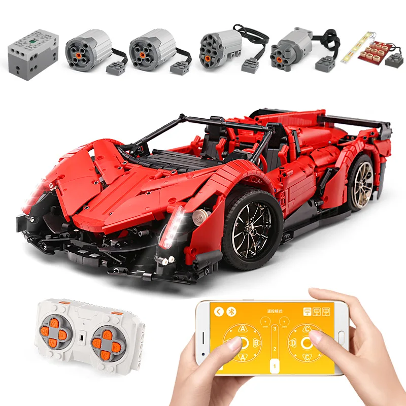 

RC Car The Veneno Lamborghinis Roadster Power Function Car Building Blocks Bricks Technic Toys 20091 MOC 10559 compatible lego