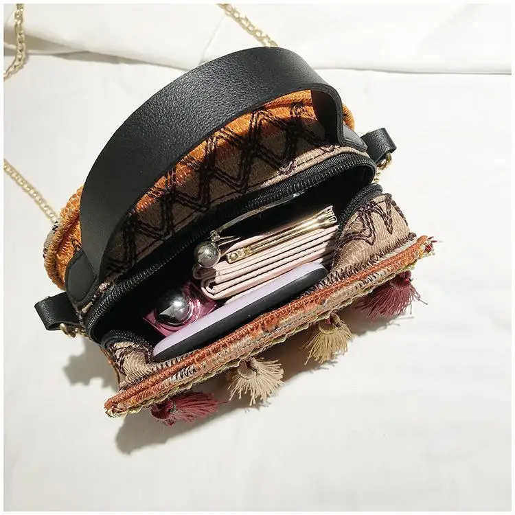 vintage bohemian bag bags chain fringe tassel striped women's handbags purses (30)
