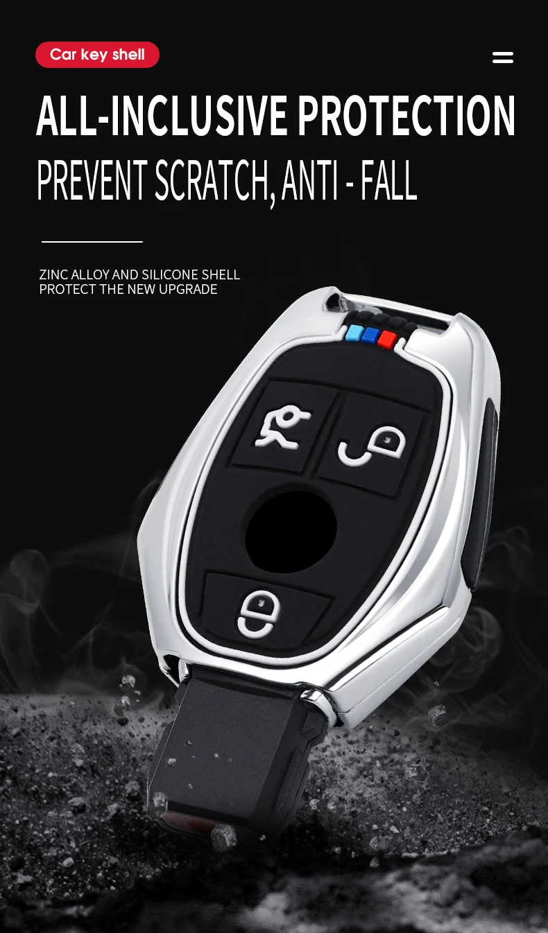 Custodia per chiave A distanza per auto in lega di zinco Shell Fob per Mercedes Benz A B C R classe G GLK GLA CLA W204 W251 W463 W176 accessori - He726c799f78a4261b440b55d6cf4c4f3s