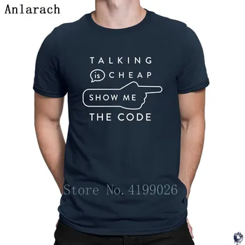 

Talking is cheap show me code programmer computer tshirt Fitness gents summer t shirt for men Leisure Designing HipHop