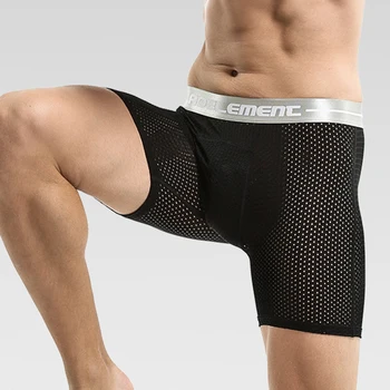 

Men's boxers Sexy Mesh Breathable Mid-waist Underwear Running Fitness Boxer male underpants Intimates