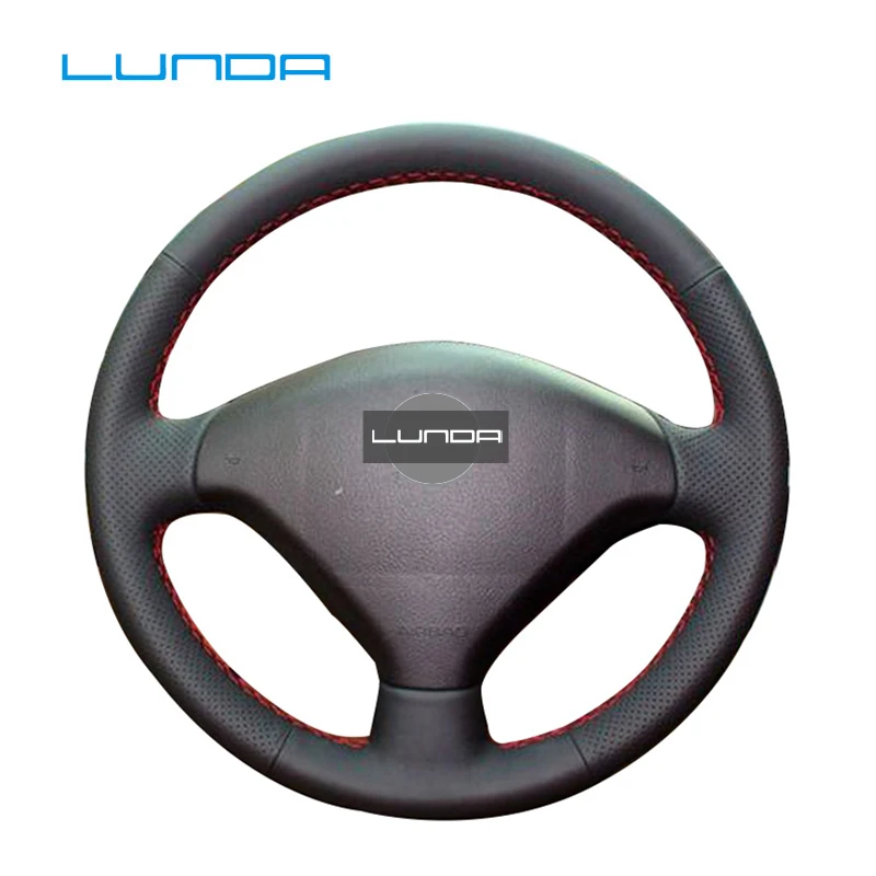 

DIY Custom Hand-Stitched Artificial Leather Car Steering Wheel Cover For Peugeot 307 Interior Accessories