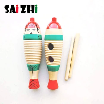 

Saizhi Wooden Music Instrument for Children Toys Sound Tube Small Single-threaded Ring Percussion Cylinder Barrel Toys SZ33h8