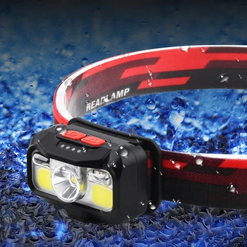 

USB Rechargeable LED Headlight Outdoor Camping Fishing Practical Multi-functional Durable Motion Sensor Torch Lamp