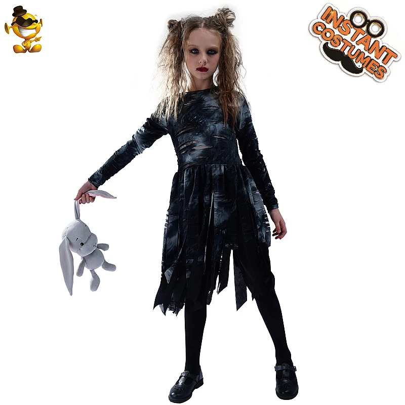 Новое платье зомби для девочек на Хэллоуин Костюмы красивый наряд Хэллоуин Дети зомби косплей костюмы