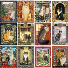 RUOPOTY Paint By Number Animals Drawing On Canvas HandPainted Art Gift DIY Picture By Number Cat Kits Home Decor Unframed