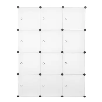 

DE 12 Grids Modern DIY Plastic Storage Wardrobe Shelf DIY Waterproof Home Use Storage Cube Organiser Clothes Wardrobe Cabinet