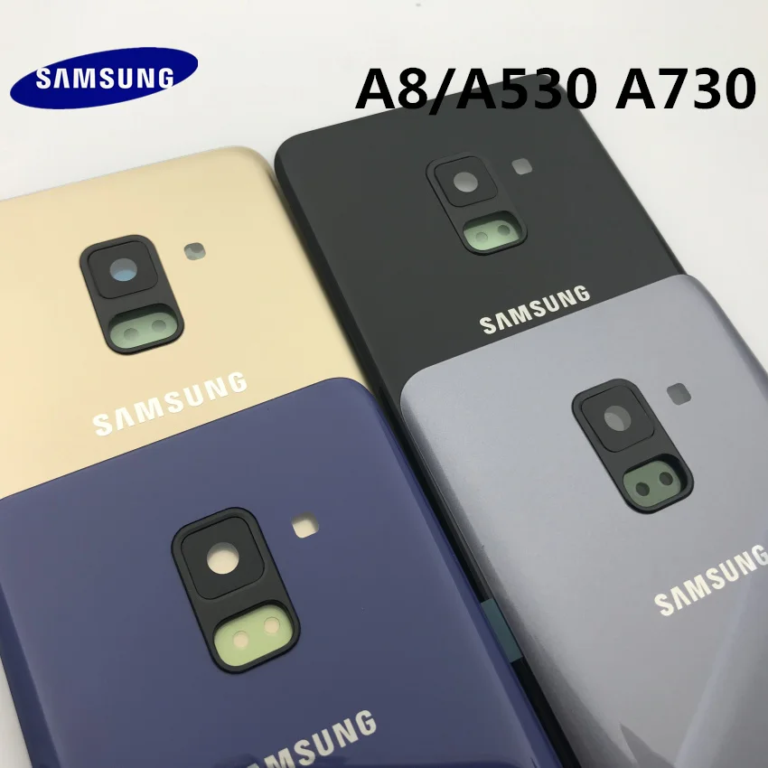 SAMSUNG Galaxy A8 A530 A8 plus A730 Задняя стеклянная крышка для батареи задняя дверь корпус чехол для SAMSUNG A8 Задняя стеклянная крышка