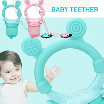 

Baby Molar Teething Toy Natural Rubber Teether Pacifier Shape + anti chain 3 Size S M L