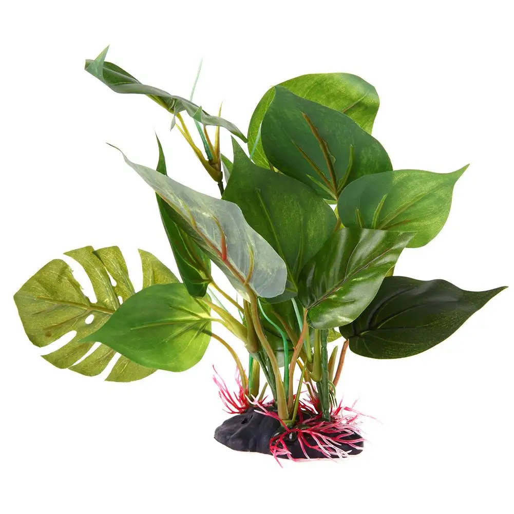 Artificial plants artificial aquarium plants Artificial Underwater Plants Large Leaf Aquatic Plant Aquarium Fish Tank Decoration Water Viewing Plastic Landscape